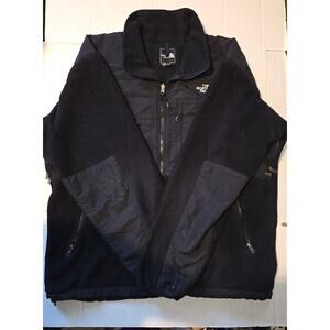 Vintage The North Face TNF Denali Fleece Full Zip Black Gray Coat Jacket XL